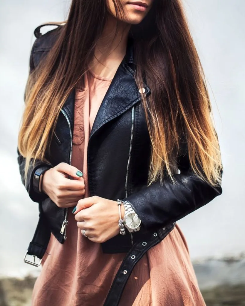 femme veste cuir